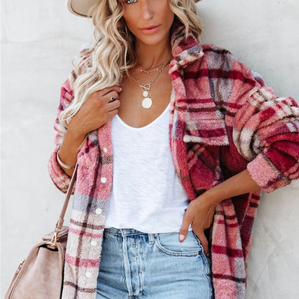 VICI Mendocino Plaid Soft Knit Jacket M NWT!